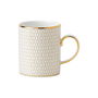 Wedgwood Taza de Café con Plato 80 ml (2 Unidades) Colección Arris-Gio Gold Bone China